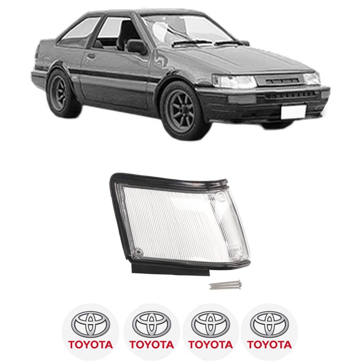 Lumina de delimitare Fata 0 TOYOTA COROLLA Coupe (AE86) din 1983-1987, Auto, Depo, 4 Stickere auto cu TOYOTA