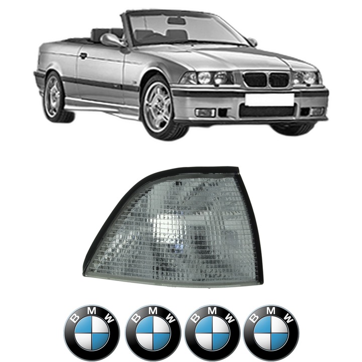 Semnalizator Fata Dreapta BMW Seria 3 Convertible (E36) din 1993-1999, Auto, Depo, 4 Stickere auto cu BMW Seria