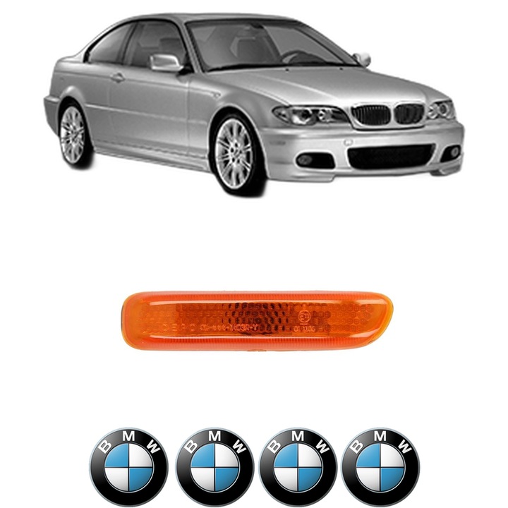 Semnalizator Partea Dreapta BMW Seria 3 Coupe (E46) din 1998-2006, Auto, Depo, 4 Stickere auto cu BMW Seria