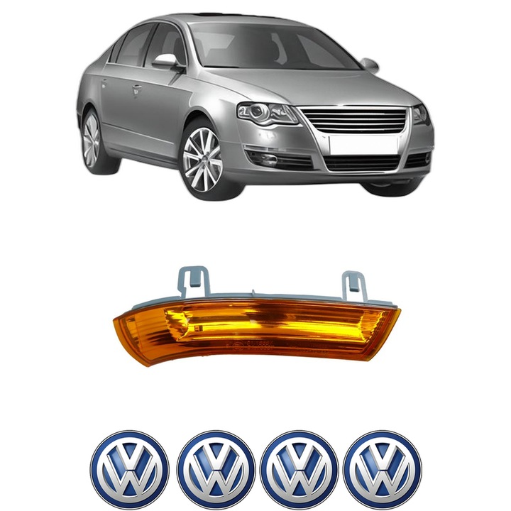 Indicator oglinda Partea Dreapta Volkswagen PASSAT B6 (3C2) din 2005-2010, Auto, Blic, 4 Stickere auto cu Volkswagen