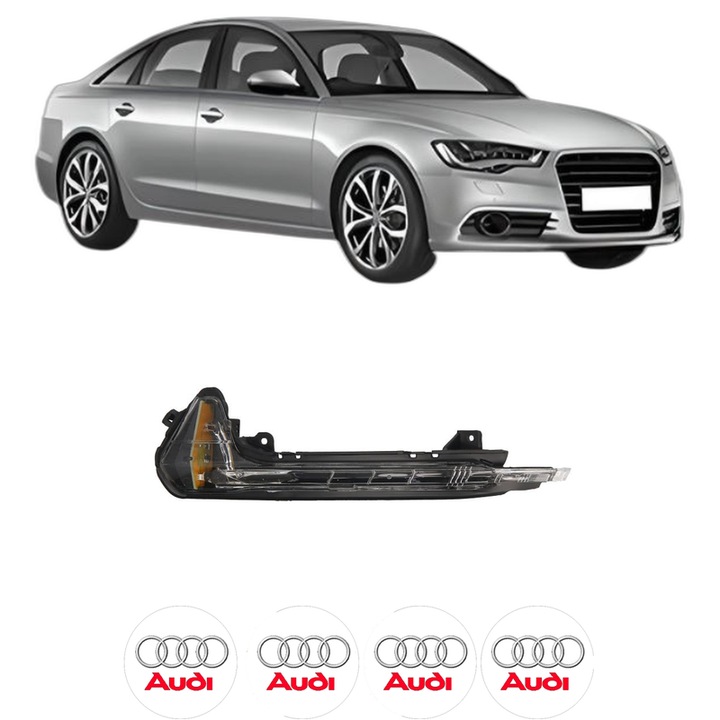 Indicator oglinda Fata Stanga AUDI A6 C7 (4G2, 4GC) din 2010-2018, Auto, Blic, 4 Stickere auto cu AUDI
