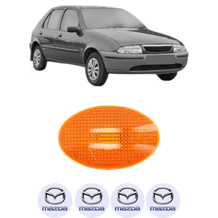 Semnalizator Partea Dreapta / Stanga MAZDA 121 III Hatchback Van (JASM, JBSM) din 1996-2002, Auto, Depo, 4 Stickere auto cu MAZDA