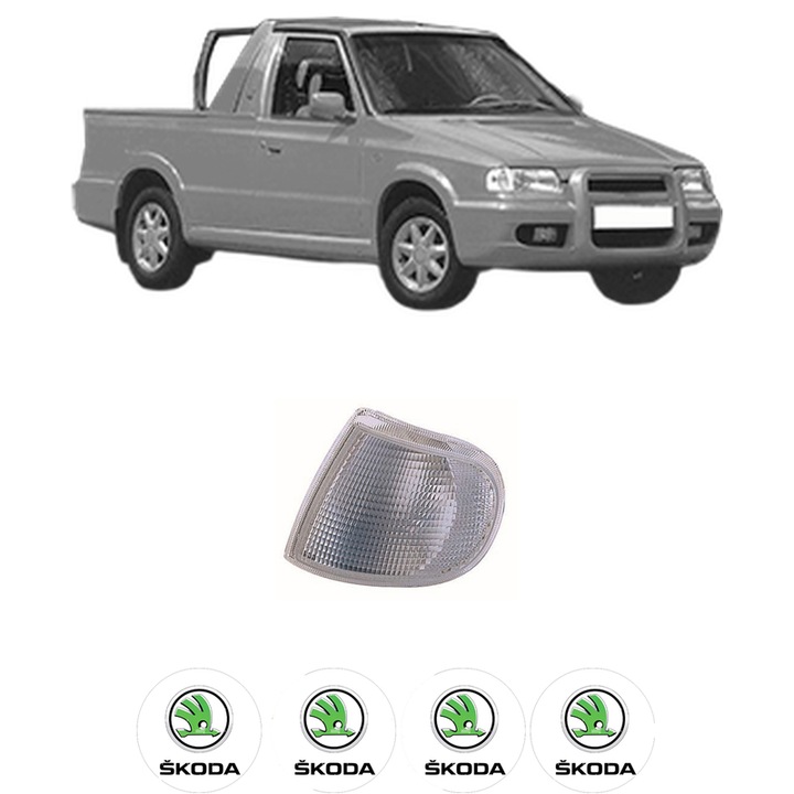 Semnalizator Fata Dreapta SKODA FELICIA I Pickup (6UF, 6U7) din 1995-2002, Auto, Depo, 4 Stickere auto cu SKODA