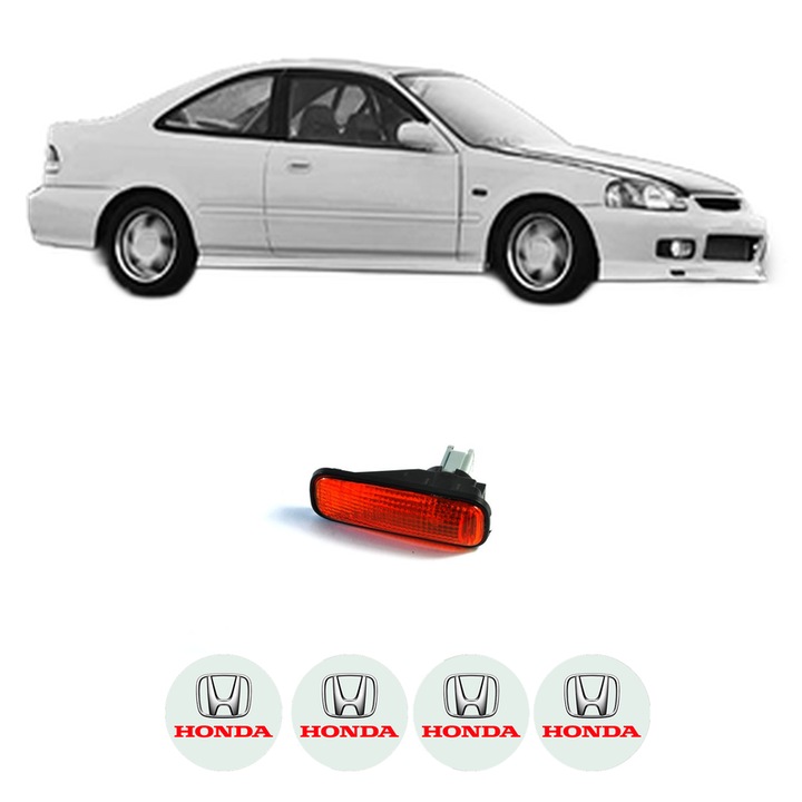 Semnalizator Partea Dreapta HONDA CIVIC VI Coupe (EJ, EM1) din 1996-2000, Auto, Depo, 4 Stickere auto cu HONDA