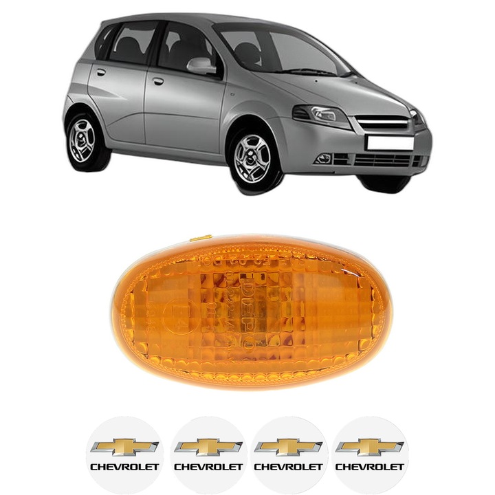 Semnalizator Partea Dreapta / Stanga CHEVROLET AVEO / KALOS Hatchback (T200) din 2003-2008, Auto, Depo, 4 Stickere auto cu CHEVROLET