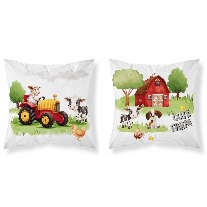 Калъфки за възглавници DETEXPOL Мая Му, 40x40 см, 100% памук, двустранен принт, за деца