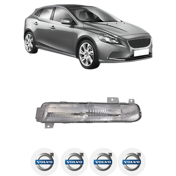 Semnalizator 0 Stanga VOLVO V40 Hatchback (525) din 2012-2019, Auto, Depo, 4 Stickere auto cu VOLVO