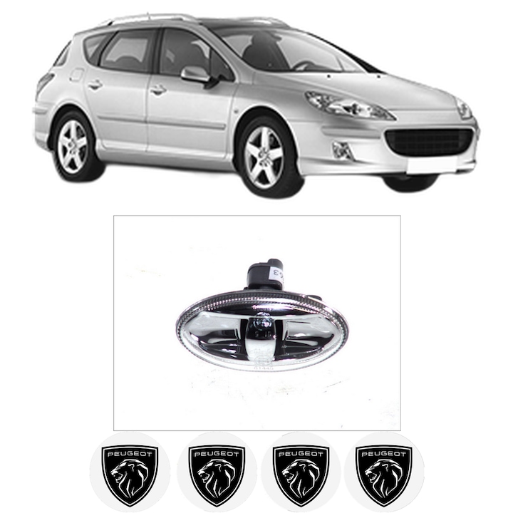 Semnalizator Partea Dreapta / Stanga PEUGEOT 407 SW (6E_, 6D_) din 2004-2010, Auto, Depo, 4 Stickere auto cu PEUGEOT