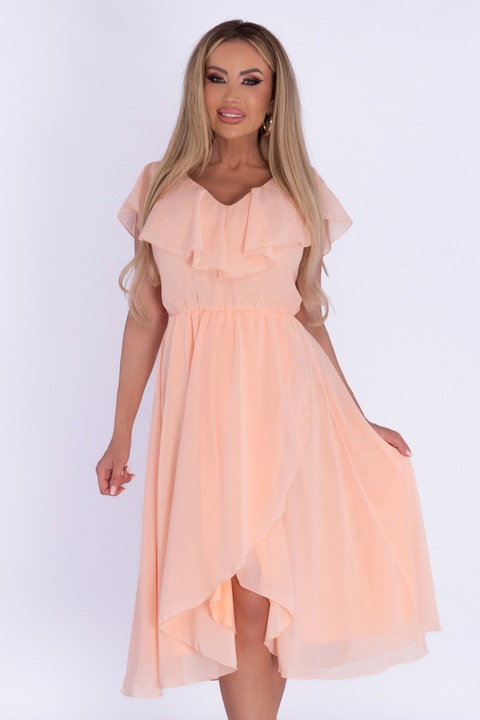 Rochie midi voal somon, Rn 2734