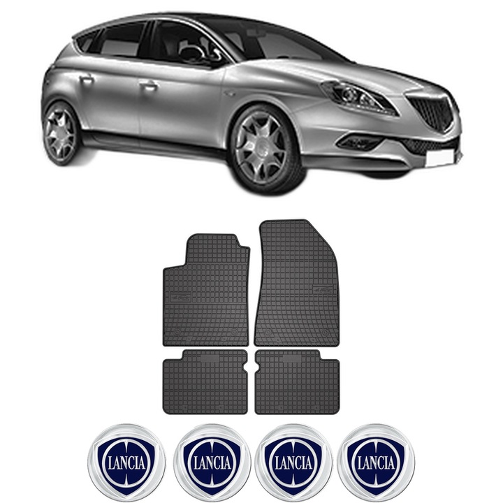 Set covorase presuri LANCIA DELTA III (844_) din 2008-2014, auto, din cauciuc thermoplastic, 4 Stickere auto cu LANCIA