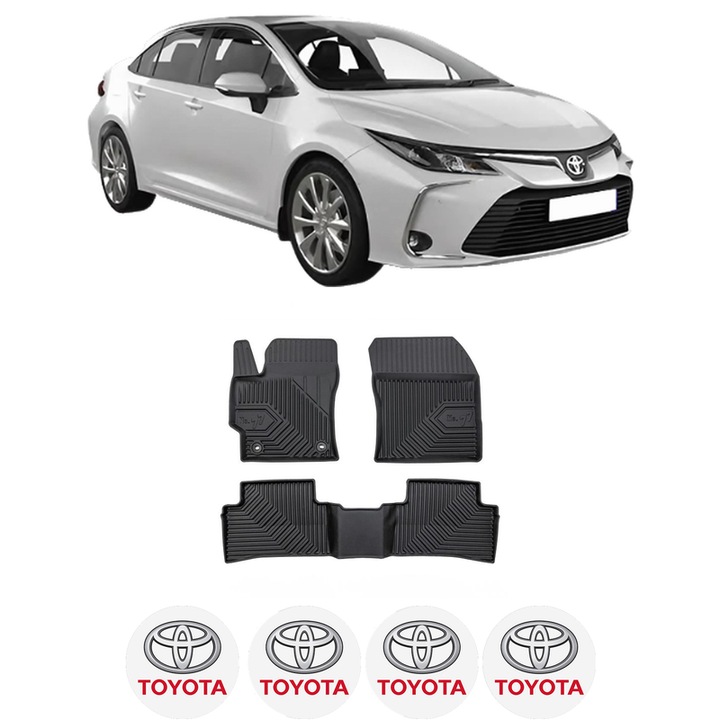 Set covorase presuri TOYOTA COROLLA Hatchback (_E21_, _EA1_, _EH1_) din 2018-2023, auto, din cauciuc thermoplastic, 4 Stickere auto cu TOYOTA
