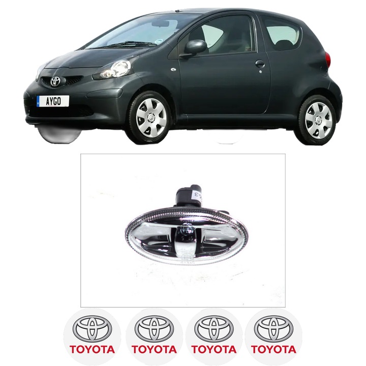 Semnalizator Partea Dreapta / Stanga TOYOTA AYGO Hatchback Van (_B1_) din 2005-2014, Auto, Depo, 4 Stickere auto cu TOYOTA