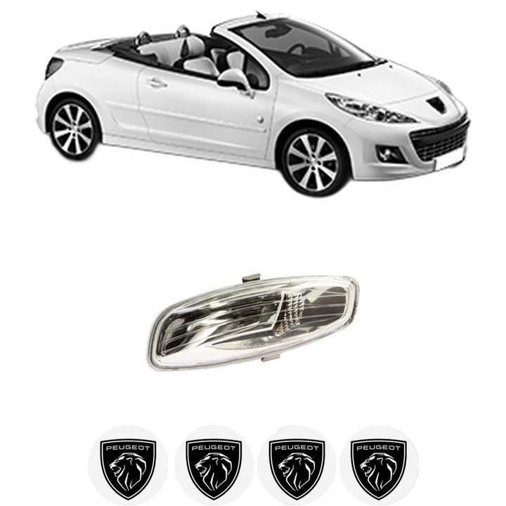 Semnalizator Partea Stanga PEUGEOT 207 CC (WD_) din 2007-2015, Auto, Depo, 4 Stickere auto cu PEUGEOT