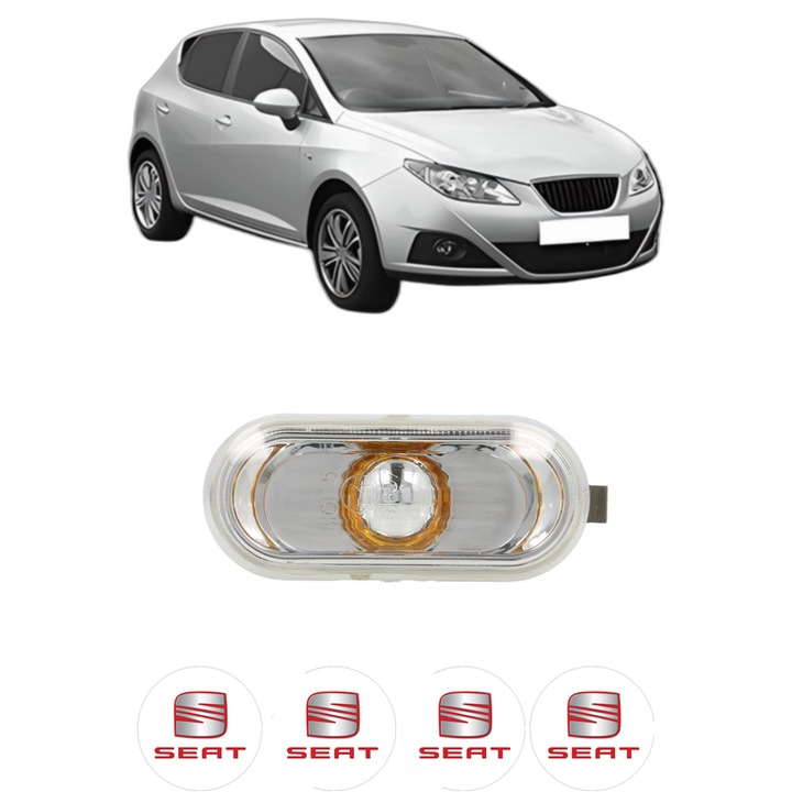 Semnalizator Partea Dreapta / Stanga SEAT IBIZA IV (6J5, 6P1) din 2008-2017, Auto, Depo, 4 Stickere auto cu SEAT