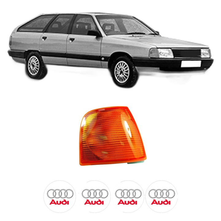 Semnalizator Fata Dreapta AUDI 100 C3 Avant (445, 446) din 1982-1990, Auto, Depo, 4 Stickere auto cu AUDI