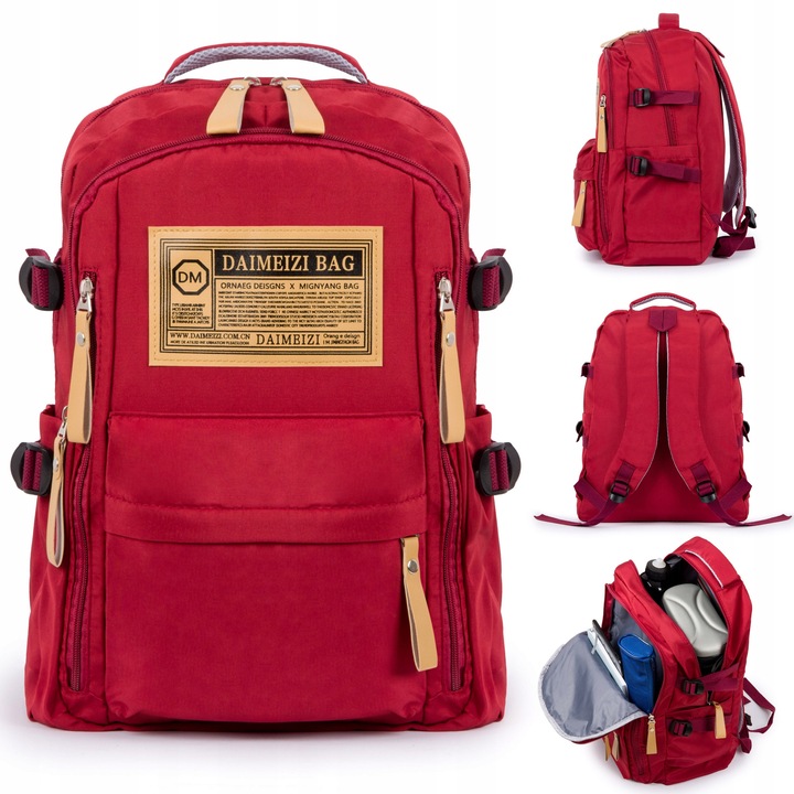 Rucsac Scolar, Culoare Visiniu, Capacitate 22 Litri, Material Poliester, Greutate Maxima 12 Kg, Impermeabil Da, Dimensiuni 44 cm x 30 cm x 16 cm, Infloo