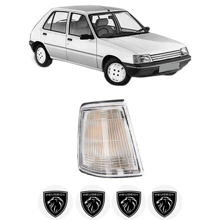 Semnalizator Fata Stanga PEUGEOT 205 I (741A/C) din 1983-1987, Auto, Depo, 4 Stickere auto cu PEUGEOT