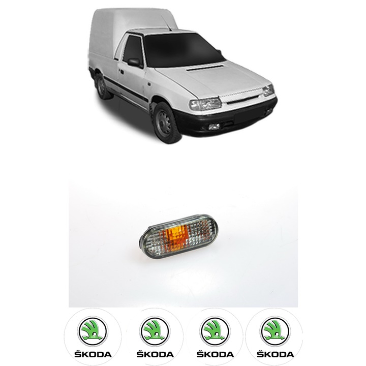 Semnalizator Partea Dreapta / Stanga SKODA FELICIA Cube Van (6U5) din 1995-2000, Auto, Depo, 4 Stickere auto cu SKODA