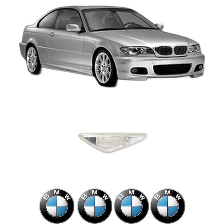 Semnalizator Partea Stanga BMW Seria 3 Coupe (E46) din 1998-2006, Auto, Depo, 4 Stickere auto cu BMW Seria
