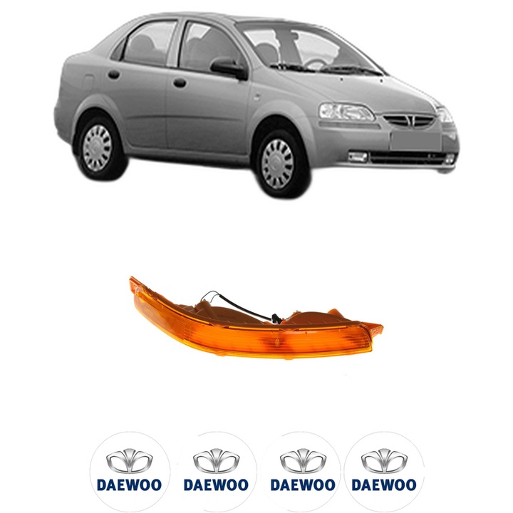 Semnalizator Fata Dreapta DAEWOO KALOS Saloon (KLAS) din 2002-2004, Auto, Depo, 4 Stickere auto cu DAEWOO