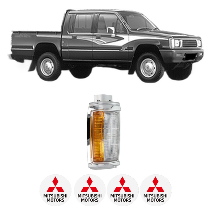 Semnalizator Fata Stanga MITSUBISHI L200 (K3_T, K2_T, K1_T, K0_T) din 1986-1996, Auto, Depo, 4 Stickere auto cu MITSUBISHI