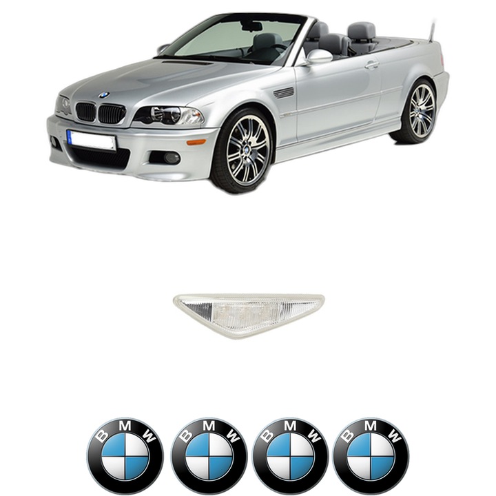 Semnalizator Partea Stanga BMW Seria 3 Compact (E46) din 2001-2005, Auto, Depo, 4 Stickere auto cu BMW Seria