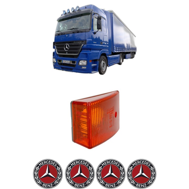 Semnalizator Partea Dreapta MERCEDES-BENZ ACTROS MP2 / MP3 din 2002-2005, Auto, Depo, 4 Stickere auto cu MERCEDES-BENZ