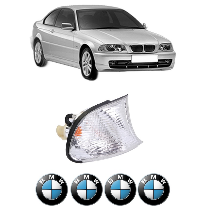 Semnalizator Fata Dreapta BMW Seria 3 (E46) din 1997-2005, Auto, Depo, 4 Stickere auto cu BMW Seria