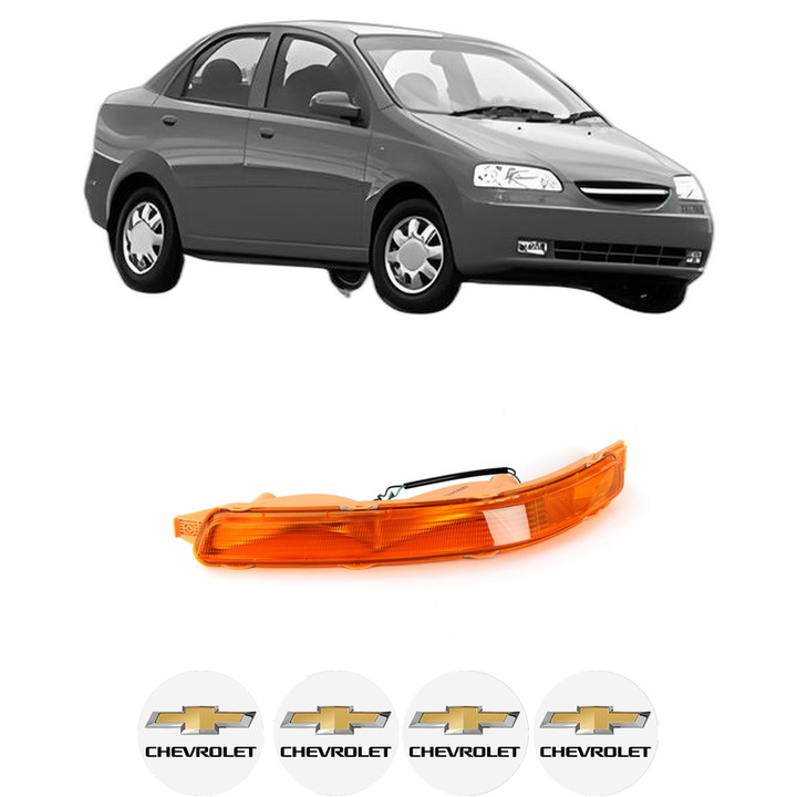 Semnalizator Fata Stanga CHEVROLET AVEO / KALOS Saloon (T200) din 2003-2008, Auto, Depo, 4 Stickere auto cu CHEVROLET