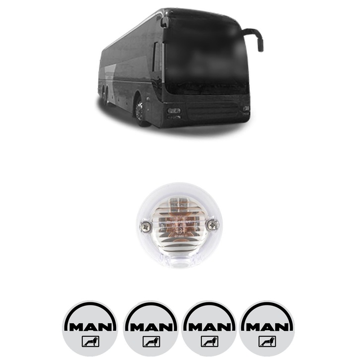 Semnalizator Partea Dreapta / Stanga MAN LION´S COACH din 2000-2002, Auto, Depo, 4 Stickere auto cu MAN