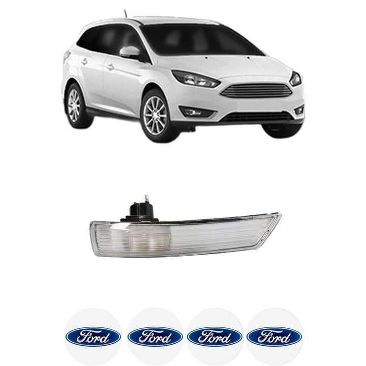 Indicator oglinda Fata Dreapta FORD FOCUS III Estate Van din 2012-2020, Auto, Blic, 4 Stickere auto cu FORD