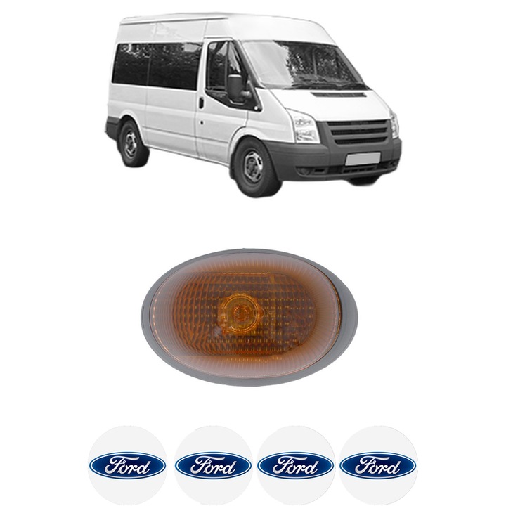Semnalizator Partea Dreapta FORD TRANSIT Bus (FD_ _, FB_ _, FS_ _, FZ_ _, FC_ _) din 2000-2014, Auto, Blic, 4 Stickere auto cu FORD