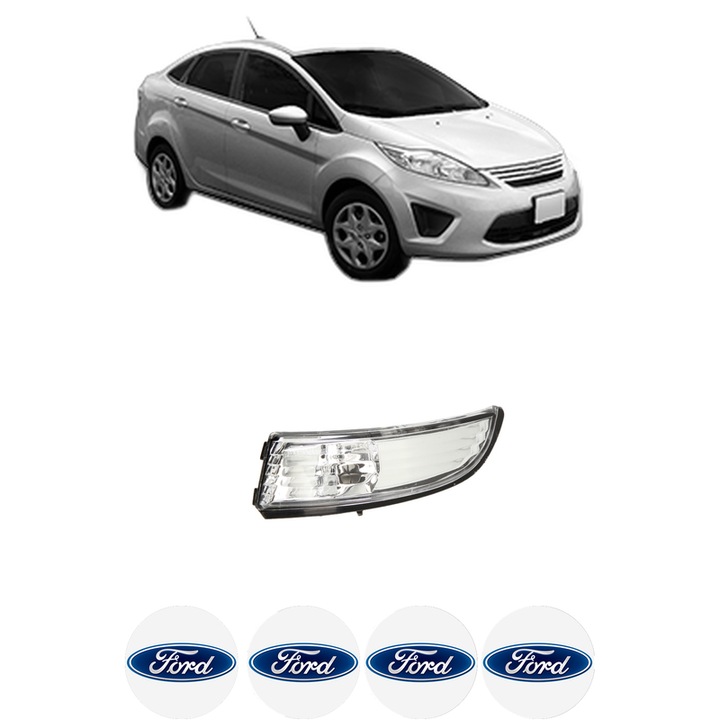 Indicator oglinda Partea Stanga FORD FIESTA Saloon din 2002-2017, Auto, Blic, 4 Stickere auto cu FORD