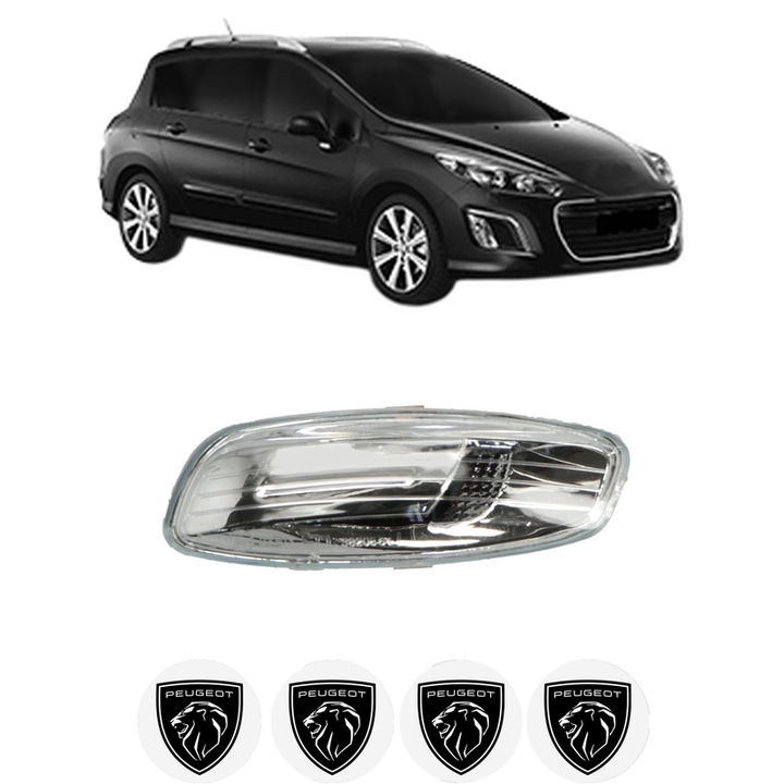 Indicator oglinda Partea Stanga PEUGEOT 308 SW I Estate Van (4E_) din 2008-2012, Auto, Blic, 4 Stickere auto cu PEUGEOT