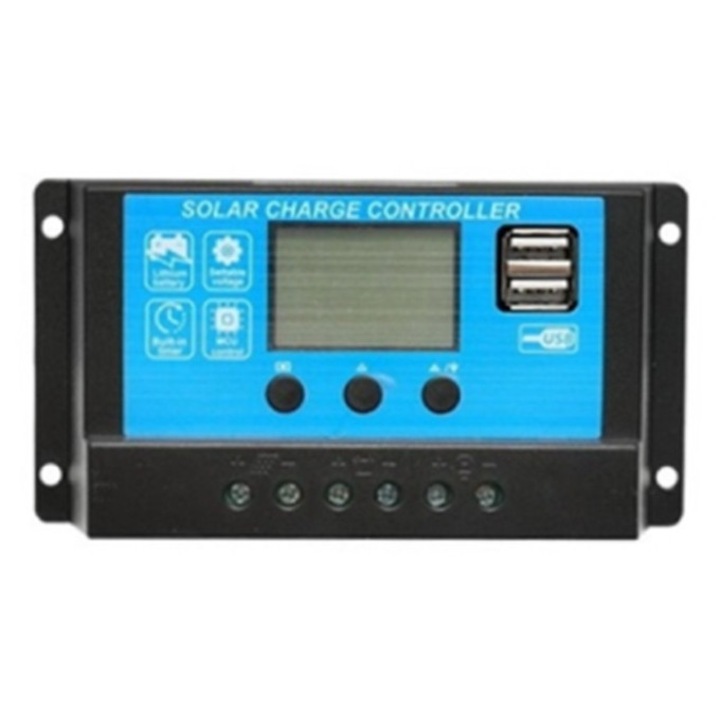 Regulator tensiune panou solar 10A 12/24V cu 2 porturi USB