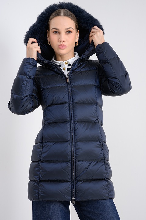 Colmar, Зимно яке с пухена вата и качулка с еко пух, Тъмносин, L