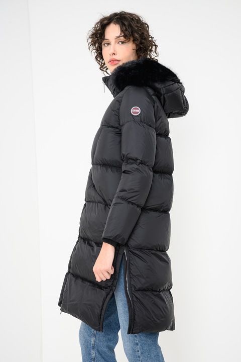 Colmar, Geaca cu umplutura de puf si slit lateral cu fermoar, Negru