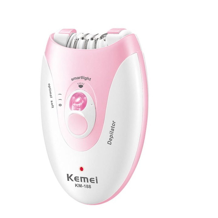 Безжичен електрически епилатор с LED светлина за лице и тяло, мокър, Kemei