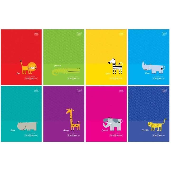 Caiet A6, B&B Kids, 50 file, multicolor, set 20 bucati