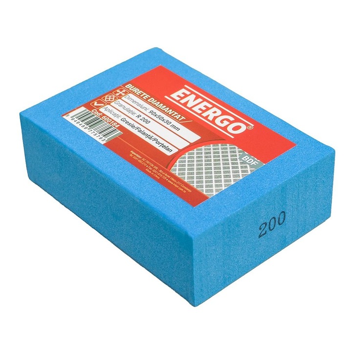 Burete diamantat Energo R 200 pentru gresie si portelan, 90x50x30mm