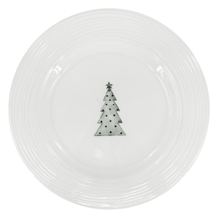 Croft Advent Tányér, 27,5cm, fehér-zöld, szett