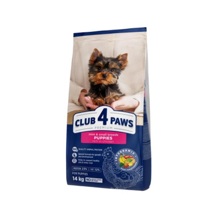 Hrana uscata completa pentru catei de talie mini - Pui, 14kg