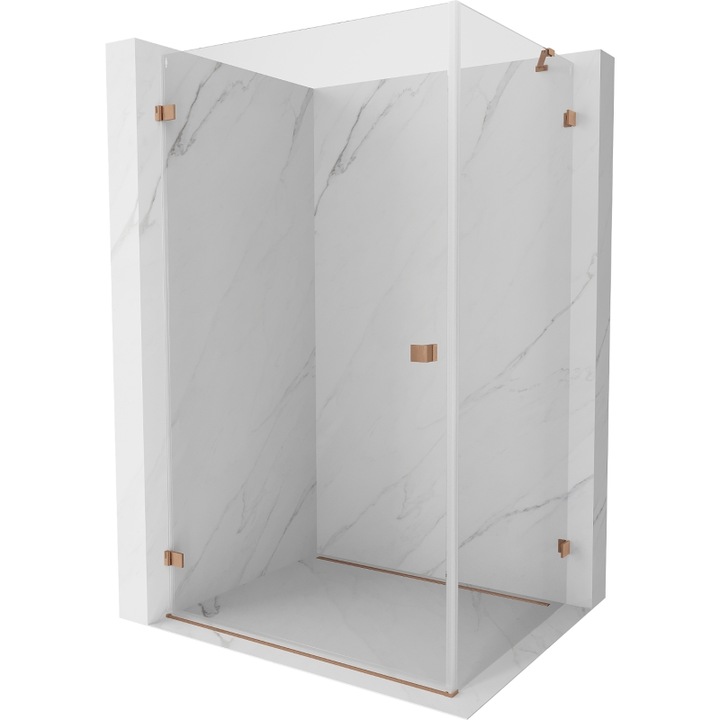 Mexen Lunar-B cabina de dus batanta stanga 90 x 70 cm, transparent, cupru periat - 832-090-070-65-00-L