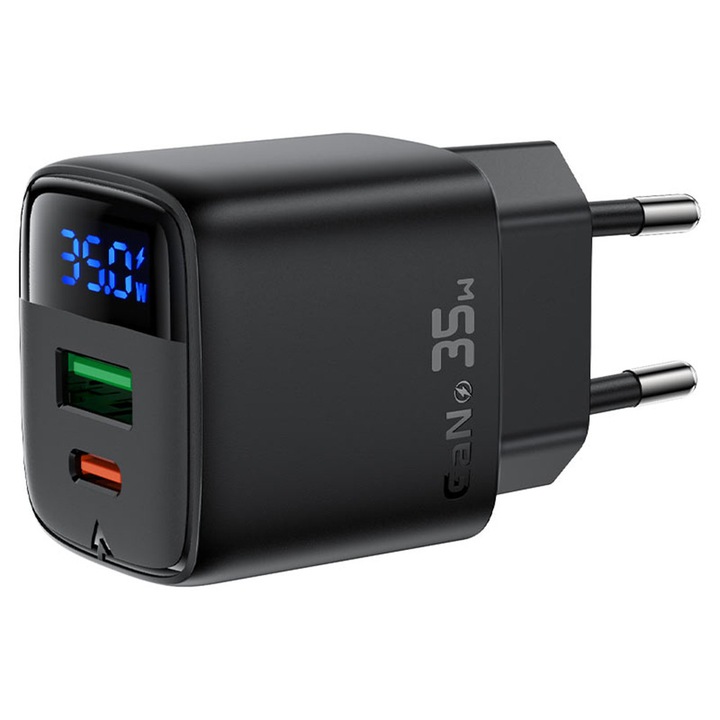 Incarcator pentru Priza, USB, Type-C, 35W, Fast Charging - Acefast (A116) - Black