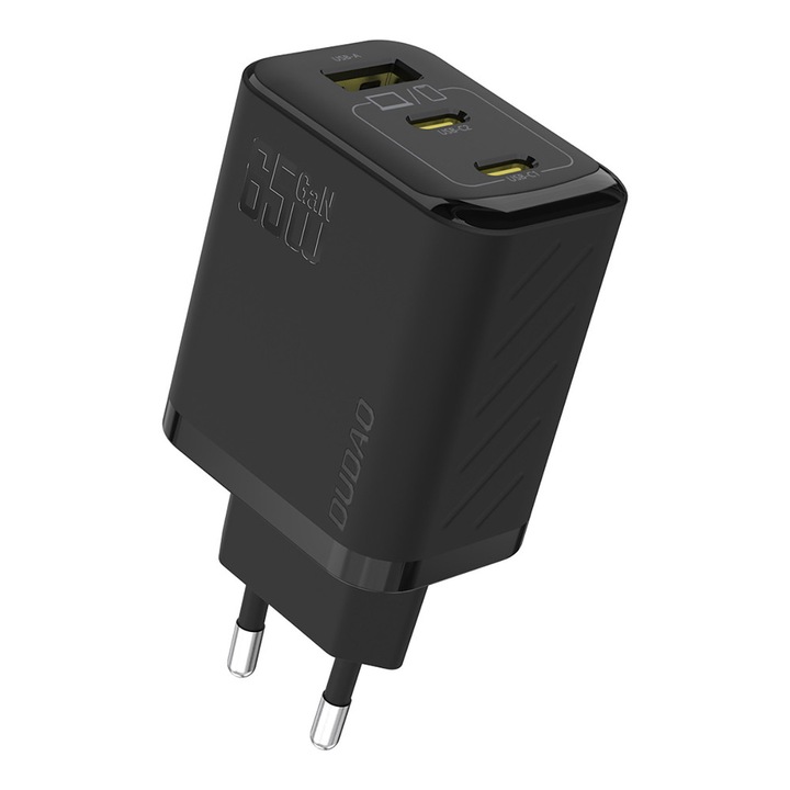 Incarcator retea Dudao, A29, 65W, 2xUSB-C, 1xUSB-A, Negru