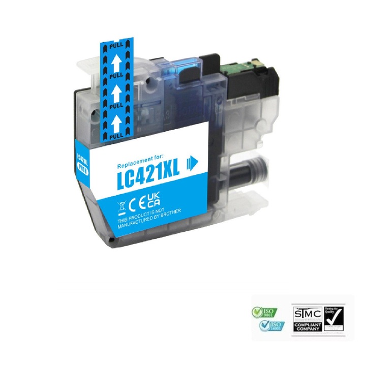 Cartus cerneala compatibil cu Brother LC421XL LC-421XL, negru black, 12 ml, pentru Brother DCP-J1050DW, DCP-J1140DW, DCP-J1800DW, MFC-J1010DW