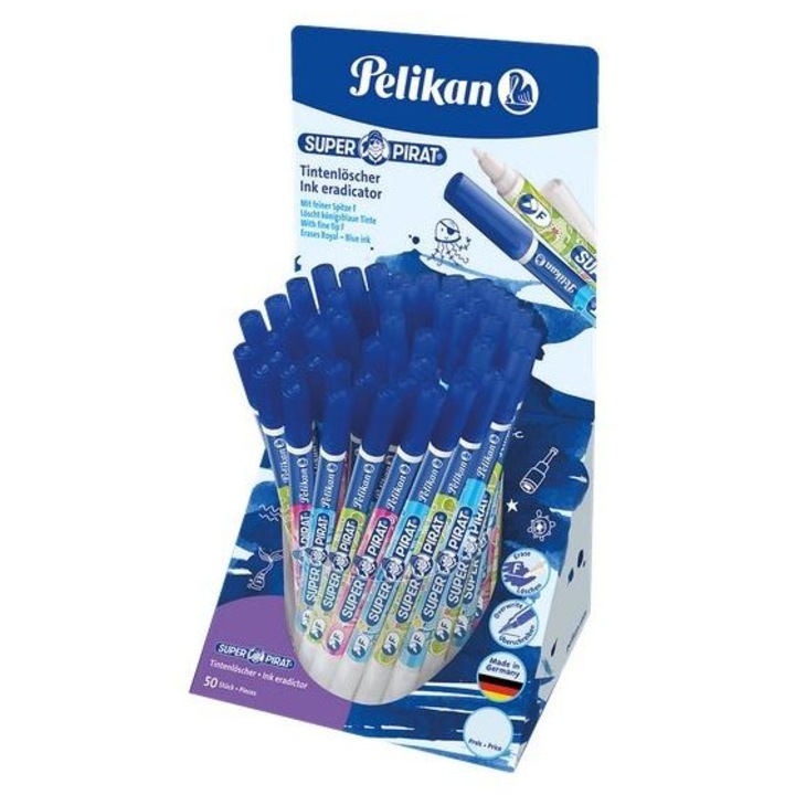 Corector, Pelikan Super Pirat 850F, 50 bucati, pentru cerneala albastra