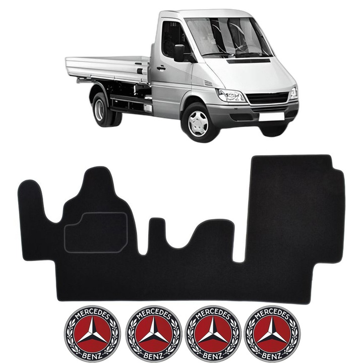 Set Covorase Presuri MERCEDES-BENZ SPRINTER 3-t Platform/Chassis (B903) din 1995-2006, Auto, Material Textil Mocheta, 4 Stickere auto cu MERCEDES-BENZ