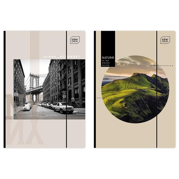 Set dosare A4, INTERDRUK, 10 buc, inchidere cu elastic, carton