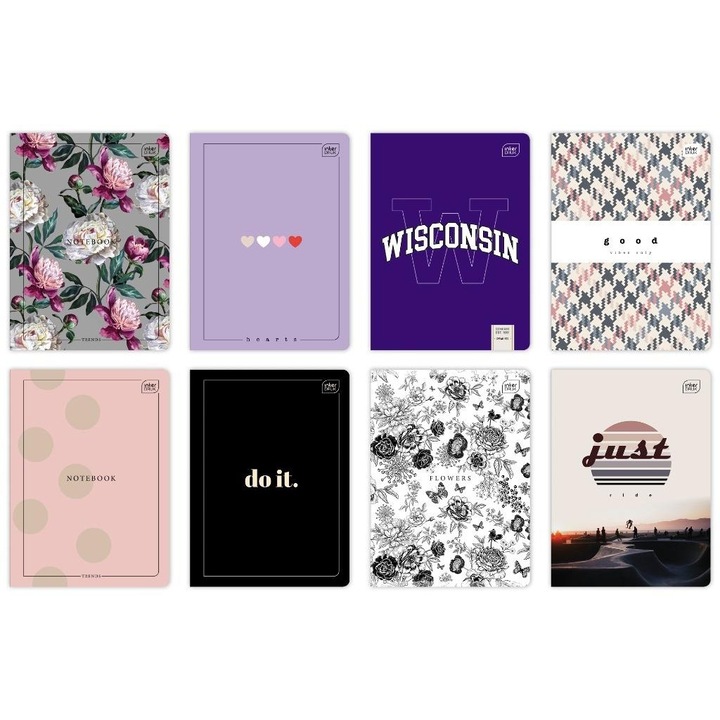 A5 füzet INTERDRUK, 80 lap, kockás, 10 darabos készlet